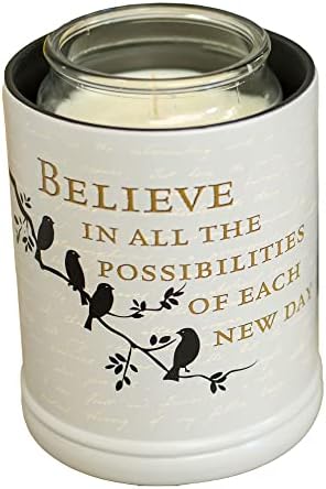 Elanze Designs Birds on a Tree Grey Believe Ceramic Candle Warmer