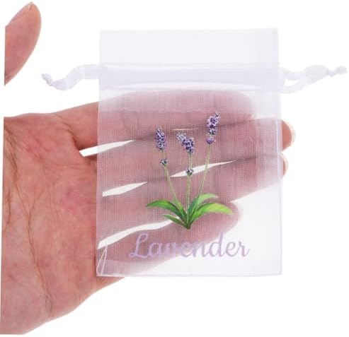 ABOOFAN 50pcs Lavender Drawstring Sachet Bags for Dried Flowers and Spices
