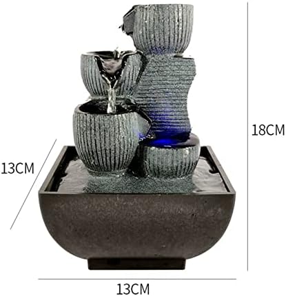 Elegant Indoor Water Fountain with LED Light and Stone