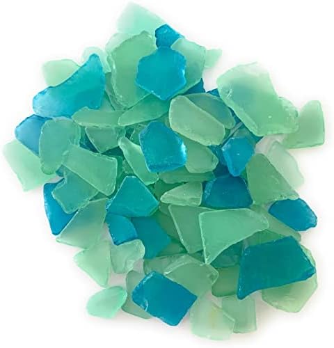 Caribbean Blue Green Sea Glass for Crafts 11oz