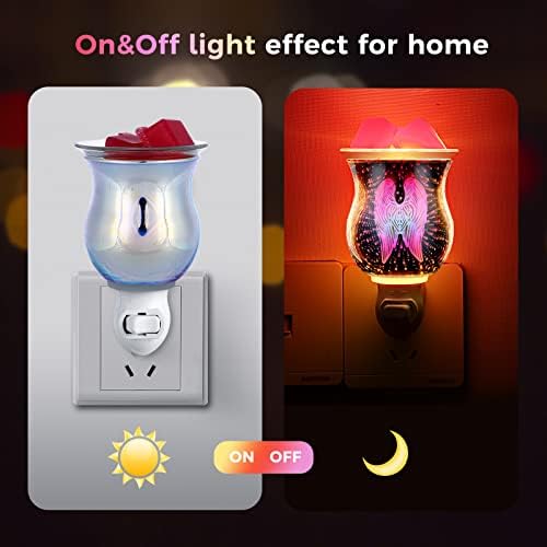Angel Wing 3D Glass Wax Warmer with Night Light