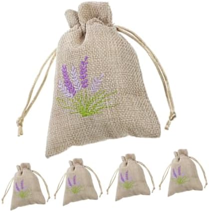 FUNNETOYU 5pcs Lavender Scented Drawstring Pouches Empty Sachet Bags