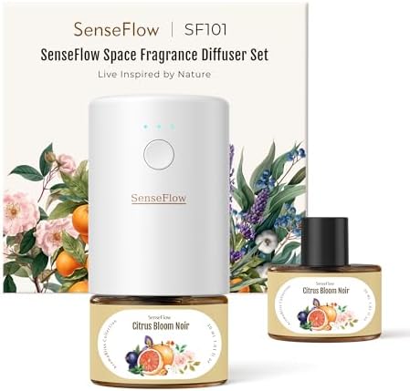 SenseFlow SF101 Waterless Ultrasonic Diffuser - 100 Plant-Based 120-Day Air Freshener