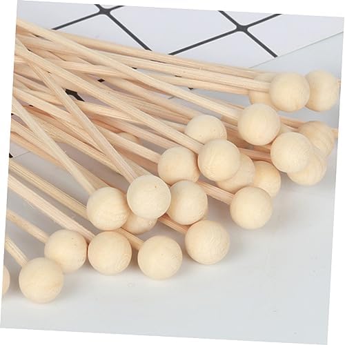 Garneck 10pcs Natural Rattan Sticks with Wooden Bead for Diffuser