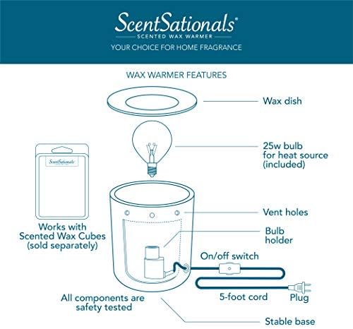 Scentsationals Art Glass Wax Melt Warmer - Flame Free