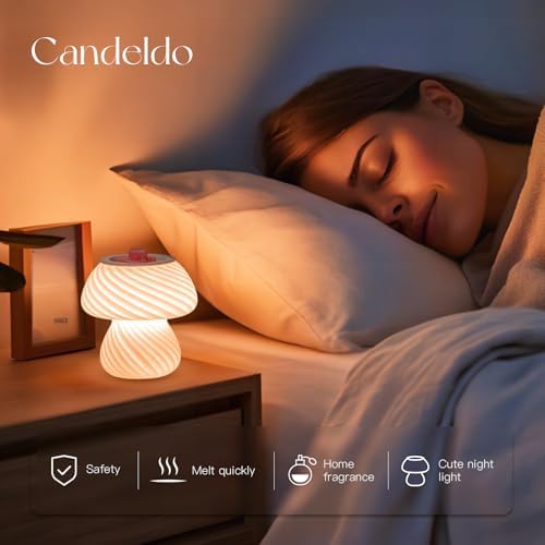 Candeldo Mushroom Wax Melter Warmer - Cute Fragrance Candle Lamp