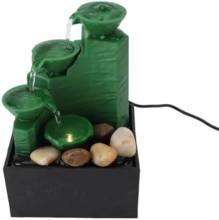 LED Light Tabletop Fountain with Stone for Home Office