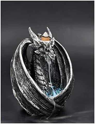 Pacific Giftware Backflow Dragon Silver Incense Burner