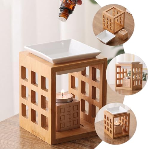 Wooden Essential Oil Burner with Tealight Holder