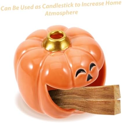 PRETYZOOM Halloween Pumpkin Ceramic Incense Burner for Sage and Aromatherapy