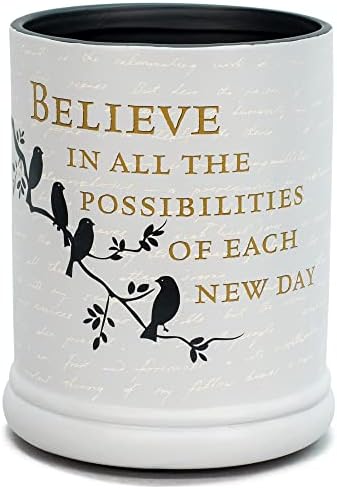 Elanze Designs Birds on a Tree Grey Believe Ceramic Candle Warmer