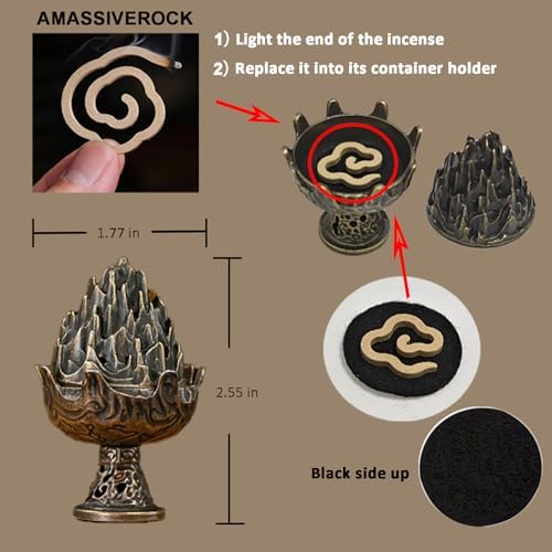 Amassiverock Agarwood Coils Incense Burner Holder