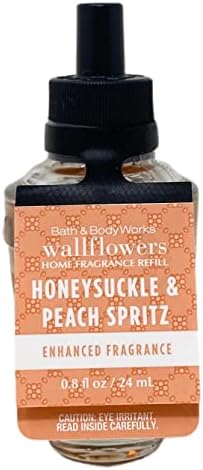 Bath Body Works Honeysuckle Peach Spritz 6 Pack Wallflowers Refill with Soap