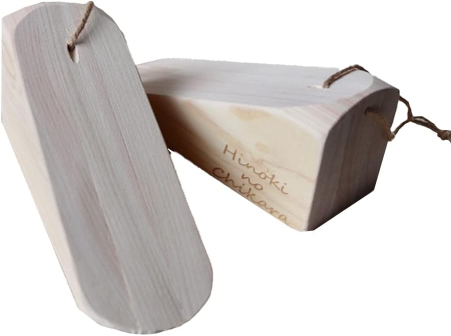 Japanese Cypress Aroma Deodorizer Triangle Blocks with Hanging Rope - 2-Pack