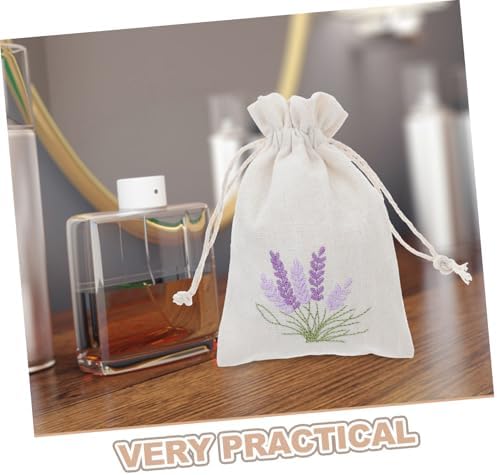 10Pcs Refillable Lavender Sachet Bags with Drawstring for Home and Travel