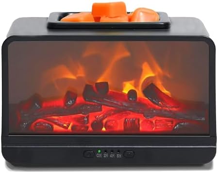 Freestanding Electric Wax Warmer with Timer Black PTC Heating Fireplace for Holiday