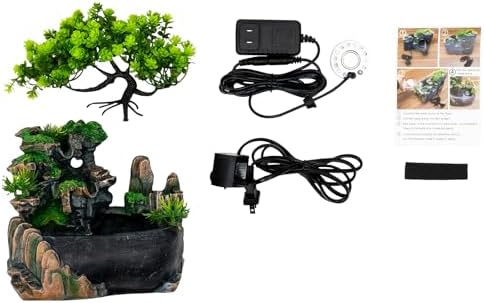 Tabletop Water Fountain with LED Lights Indoor Decor