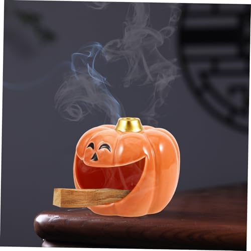 Zerodeko Halloween Pumpkin Incense Stick Holder Ceramic Burner