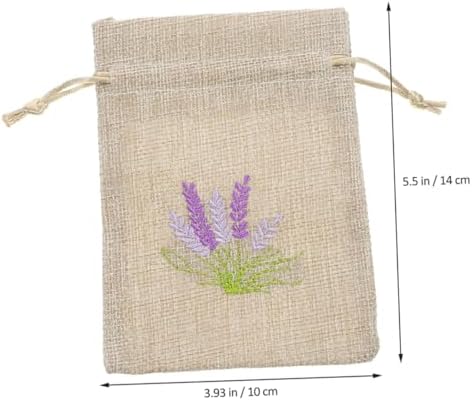 Sosoport 20pcs Lavender Sachet Bags Mini Embroidered Storage Drawstring Pouches