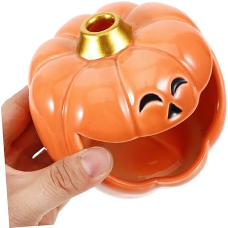 PRETYZOOM Halloween Pumpkin Ceramic Incense Burner for Sage and Aromatherapy