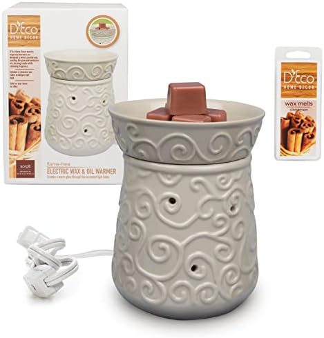 DEco Fragrance Wax Melter Warmer - 4 Cinnamon Cubes Included