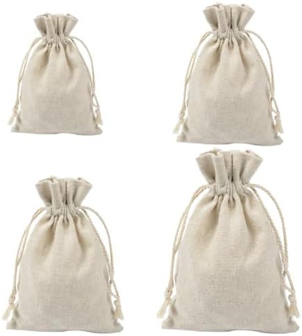 4pcs Reusable Lavender Sachet Bags with Drawstring Storage