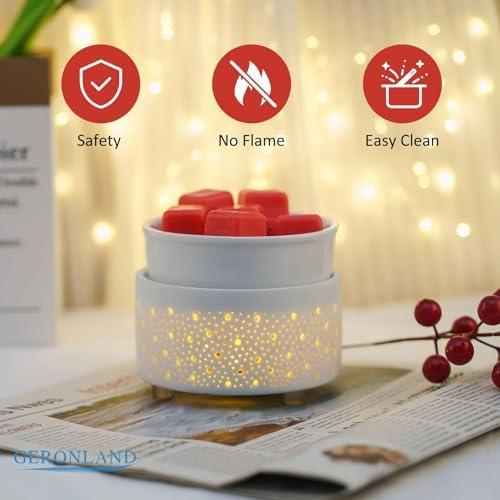 Geronland 3-in-1 Electric Wax Melter with Light for Aromatherapy