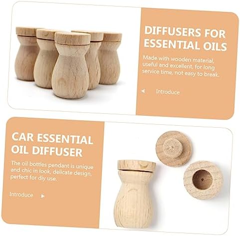 6pcs Wooden Essential Oil Diffuser Pendant for Car Home Office