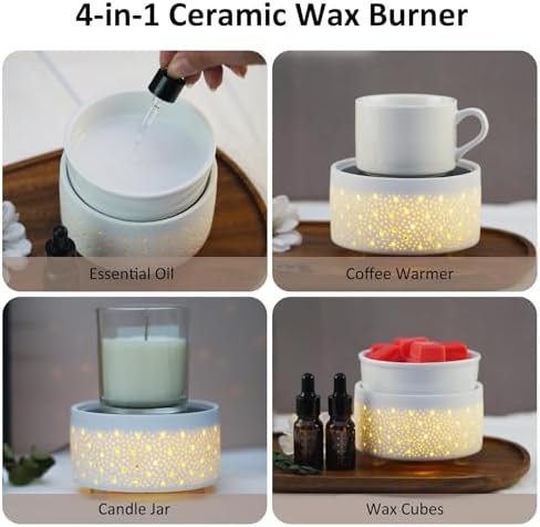 Geronland 3-in-1 Electric Wax Melter with Light for Aromatherapy