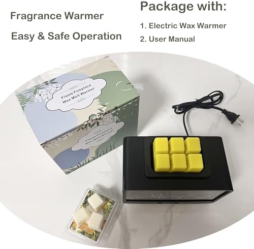 Freestanding Electric Wax Warmer with Timer Black PTC Heating Fireplace for Holiday