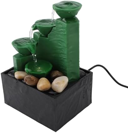 LED Light Tabletop Fountain with Stone for Home Office