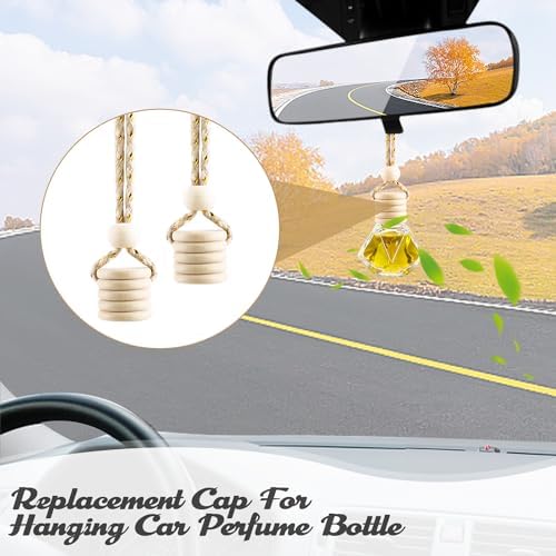 100 Pcs Wooden Air Freshener Replacement Caps with Hanging String
