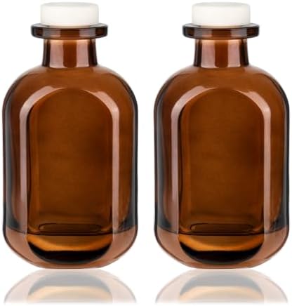 2 Pack 5oz Glass Reed Diffuser Bottles - Brown