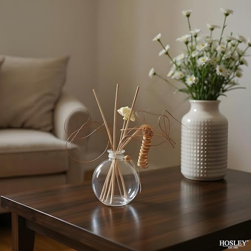 Hosley Glass Diffuser Bottles with Reeds Set of 4