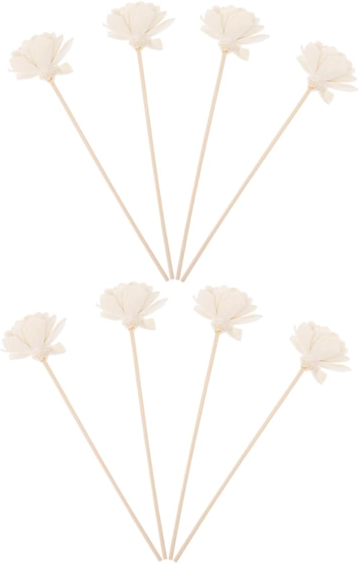 Zerodeko 8Pcs Natural Rattan Flower Diffuser Sticks for Essential Oils