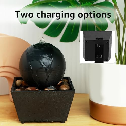 Tabletop Fountain with Light and Sound Black