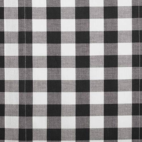 Annie Buffalo Check Kitchen Curtains Swag Pair Black