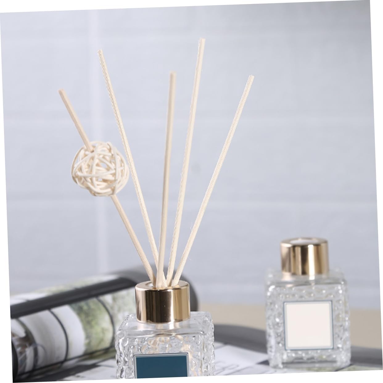 100Pcs Rattan Aroma Diffuser Sticks Portable Refill for Home Spa Meditation