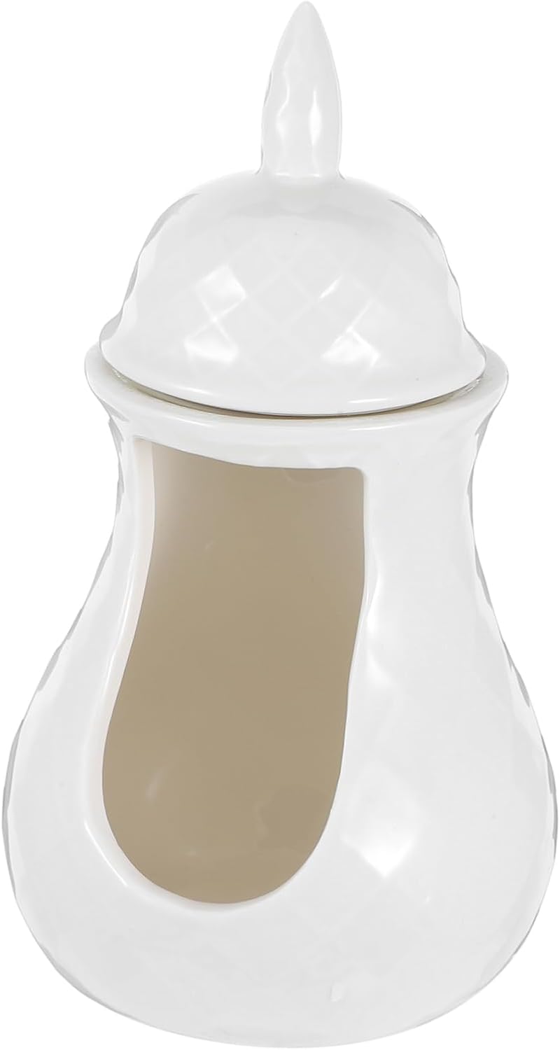 Elegant Ceramic Oil Burner and Tea Light Wax Warmer for Home Fragrance