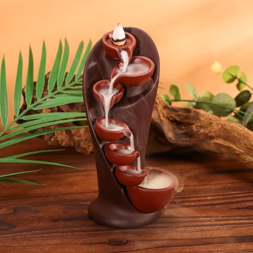 Handmade Backflow Incense Holder with Waterfall Design