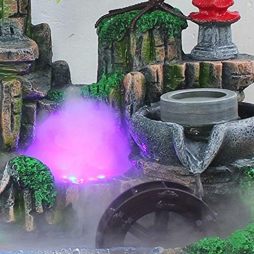 JJIESHENG Desktop Rockery Water Fountain with LED Light