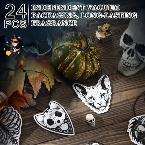 12 Pcs Gothic Scented Decor Black Skull Car Air Freshener