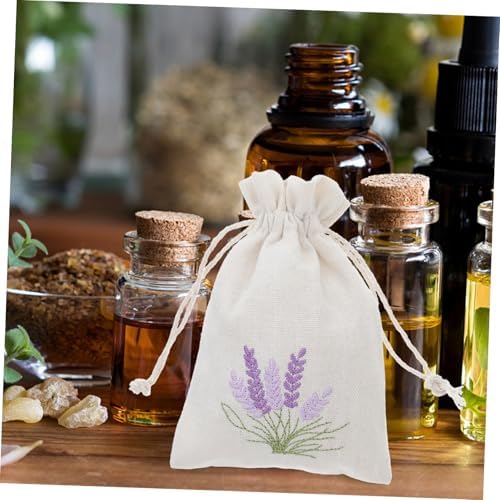 10Pcs Refillable Lavender Sachet Bags with Drawstring for Home and Travel