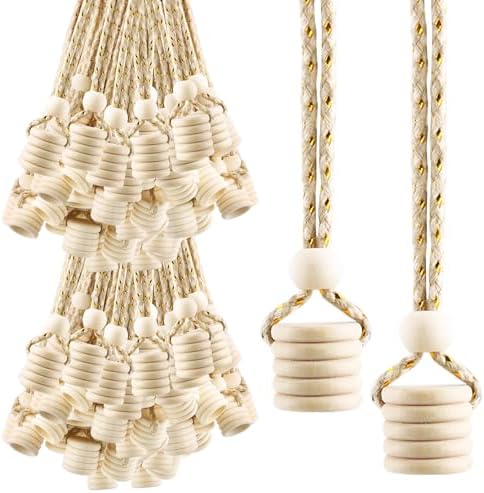 100 Pcs Wooden Air Freshener Replacement Caps with Hanging String