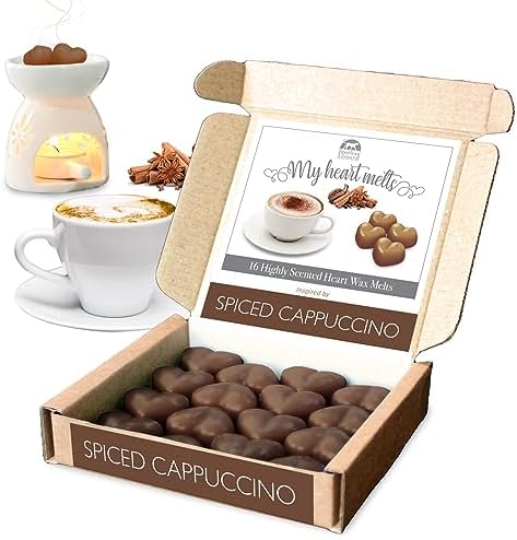 Spiced Cappuccino Wax Melts - 16pcs Heart-Shaped Gift Box
