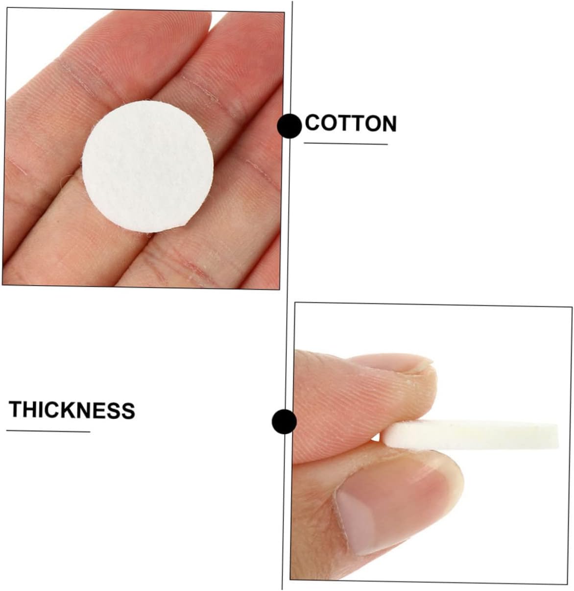 PRETYZOOM 100pcs Organic Cotton Aromatherapy Diffuser Pad Refills for Necklace