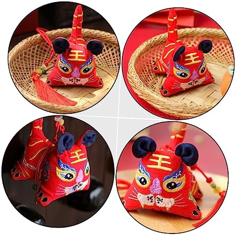 Creative Embroidered Tiger Design Car Hanging Sachet Pendant