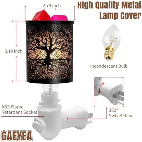 GaeYea Metal Wax Melts Warmer with Night Light and Removable Dish