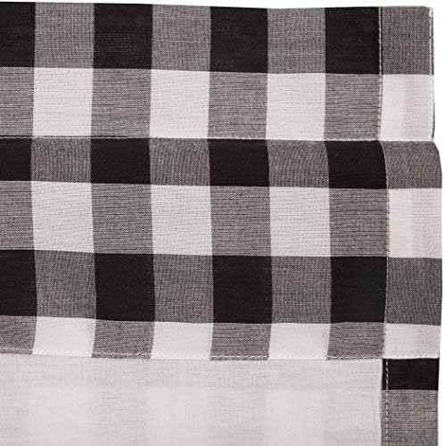 Annie Buffalo Check Kitchen Curtains Swag Pair Black