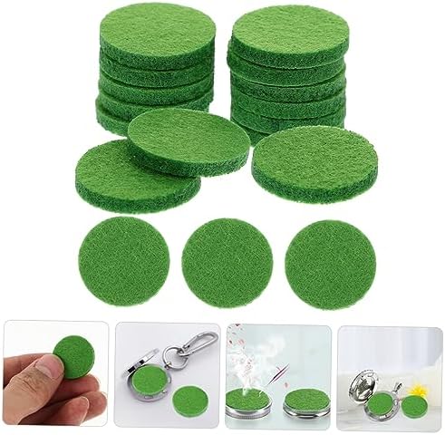 PRETYZOOM 30mm Deep Green Aromatherapy Cotton Pads 200-Pack